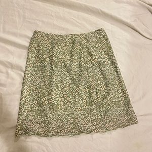 GREEN FLORAL SKIRT